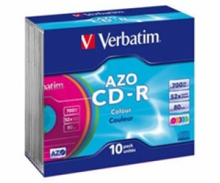 1x10 Verbatim Data Life Plus 52x CD-R 80 700MB, Colour Slim