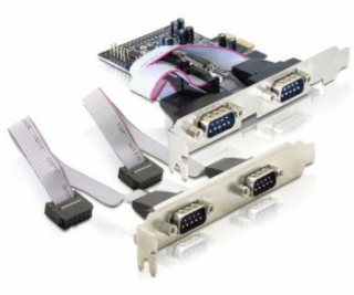 Adaptér PCI Express x1 4xsériový port + low profile