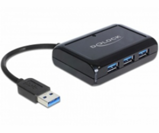 DeLock USB 3.0 Hub 3 portový + 1 port Gigabit LAN 10/100/...