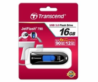 TRANSCEND USB Flash Disk JetFlash®790, 16GB, USB 3.1, Bla...