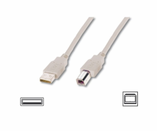 Digitus USB kábel A / samec na B-samec, 2x tienený, Meď, ...