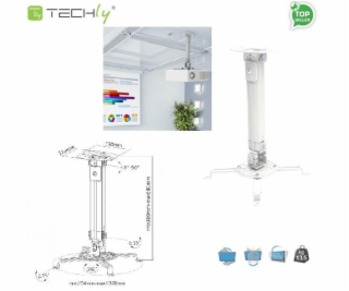 Techly Projector Ceiling Support Extension 380-580 mm Sil...