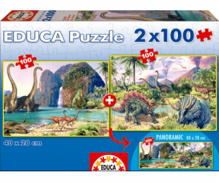 Puzzle Svet dinosaurov 2v1 100 dielikov
