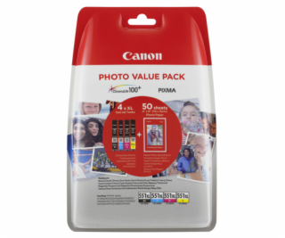 Canon CLI-551XL Photo Value Pack C/M/Y/BK PP-201 10x15 cm...