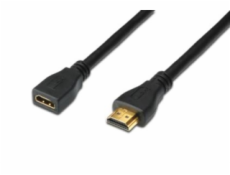 Digitus HDMI High Speed \u200b\u200bs ethernetom predlžovací kábel, typ A, M / F, 2,0 m, HDMI 1.4, UL, bl, pozlátené kontakty
