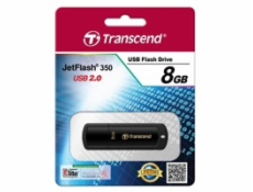 TRANSCEND USB Flash Disk JetFlash®350, 8GB, USB 2.0, Black (R/W 13/4 MB/s)