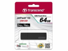 TRANSCEND USB Flash Disk JetFlash®780, 64GB, USB 3.0, Black (R/W 210/140 MB/s)
