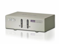 ATEN KVM switch CS-72U USB 2PC audio, with custom cables 1,2 m