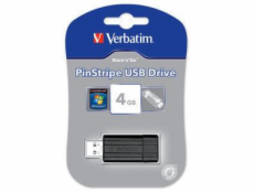 Verbatim Flashdisk 4GB, Store n Go Pinstripe Black 49061