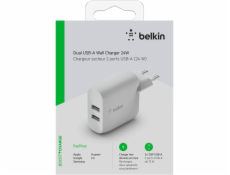 Belkin Dual USB-A Ladegerät, 24W biela WCB002vfWH