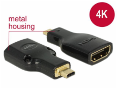 DeLOCK 65664 Adapter HDMI Micro-D auf HDMI-A mit Ethernet HDMI Micro-D St. auf HDMI-A Buchse černá