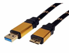 Kabel Gold USB 3.0 SuperSpeed kabel USB3.0 A(M) - microUSB3.0 B(M), 0,8m