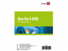 COVER IT box na 4ks DVD médií/ 19mm/ černý/ 5pack