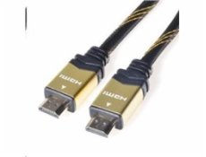 Kabel propojovací HDMI 1.4 s Ethernetem HDMI (M) - HDMI (M),  zlacené konektory, 1m