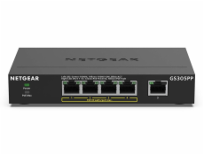 Netgear GS305PP Unmanaged Gigabit Ethernet (10/100/1000) Power over Ethernet (PoE) Black