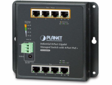 PLANET WGS-804HPT network switch Managed Gigabit Ethernet (10/100/1000) Power over Ethernet (PoE) Black