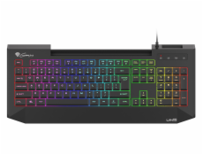 NATEC Genesis gaming keyboard Lith 400 RGB US layout backlight X-Scissor slim