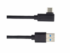 PREMIUMCORD Kabel USB typ C/M zahnutý konektor 90° - USB 3.0 A/M, 1m