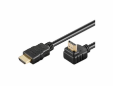 PremiumCord HDMI High Speed \u200b\u200b+ Ethernet kábel, pozlátený zahnutý konektor 90 ° 5m