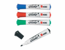 Nobo Glide Dry wipe Markers Assorted (4)