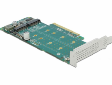 PCI Express x8 Karte zu 2 x intern NVMe M.2 Key M - Bifurcation, Controller