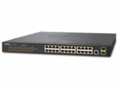 PLANET GS-4210-24P2S PoE switch L2/L4, 24x 1000Base-T, 2x SFP, Web/SNMPv3, VLAN,ext 10Mb/s, 802.3at-300W