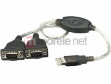 Kábel USB Manhattan USB-A - 2x RS-232 0.45 m Czarny (174947)