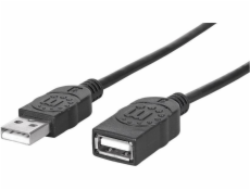 Kabel USB Manhattan USB-A - USB-A 1.8 m Czarny (338653)