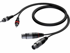 Audio kabel 2x XLR samice - 2x RCA / CINCH samec 1,5m