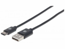 Kábel USB Manhattan USB-A - USB-C 0.5 m Czarny (354912)