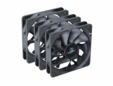 AKASA ventilátor Viper, Black Fan 12cm, 120x120x25mm, HDB, 4 pin PWM, 3ks v balení