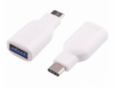 PremiumCord Adaptér USB-C/male - USB3.0 A/female, OTG, bílá