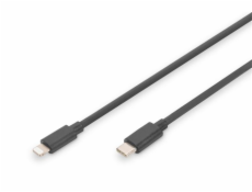 DIGITUS Pružinový kabel USB - C na Lightnig MFI C94 TPU USB 2.0, PD20W Max. 1m