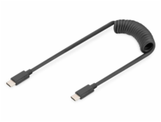 DIGITUS Kabel USB typu C na USB typ C Pružinový TPU USB 2.0, PD60W Max; 1m
