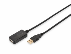 Prodlužovací kabel / Extender USB 2.0 HighSpeed Type USB A / USB AM / Ż aktivní, černý 5m