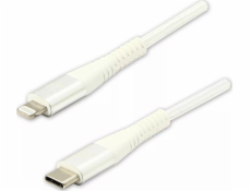 USB káblové logo USB kábel (2.0), USB A M-USB CM, 2M, 480 MB/S, 5V/3A, biele, logo, krabica, nylonový vrkoč, spojovací kryt hliníka