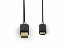 Nedis CCBW60600AT10 - USB 2.0 kabel | Typ-C Zástrčka - A Zástrčka | 1 m | Antracit