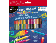 Derform trojúhelníkové tužky tužky dvojnásobné 24 ks 48 barev Kidea č. 0335