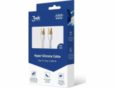 Kabel hypersilikonu 3MK kabel USB-C/USB-C 2M 100 W WHITE/WHITE