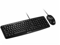 CANYON drátový SET-1 CS klávesnice + optická myš 1000 DPI, USB, CS, voděodolná, černá 