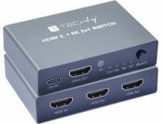 AV Techly Techly adaptér 3-port HDMI 2.1 8k*60Hz 3x1 s IR dálkovým ovládáním