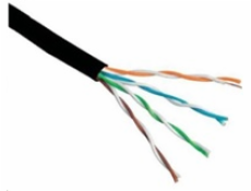 UTP kabel Elite, 4páry, Cat6, drát, venkovní PE, 305m cívka