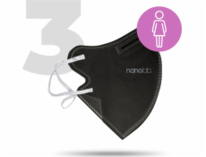 Nanolab Nano Maseczka ochronna, FFP2, czarny, damska, 3ks, Nanolab