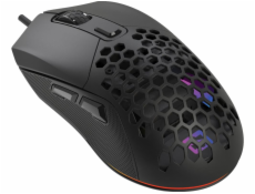 Sandberg FlexCover 6D Gamer Mouse, herní myš, 12800dpi, LED podsvícení, černá