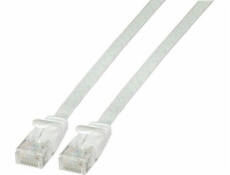 EFB plochý RJ45 U/UTP propojovací kabel, kat. 6A, PVC, 0,5 m, bílý