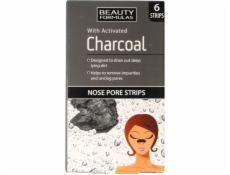 Beauty Formulas Charcoal Nos čisticí polštářky s aktivním uhlím 6 ks.