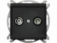 Ospel Sonata RTV koncová anténní zásuvka, černá metalíza (GPA-RK/m/33)
