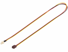 PremiumCord prodlužovací kabel pro ventilátor počítače, 3pinový konektor samec / samice, délka 60cm