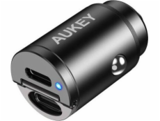 Aukey nabíječka Aukey Car nabíječka 2x USB-C, PD 30W