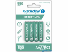 EverActive Nabíjecí baterie R03/AAA 550 mAH blistr 4 ks Technologie Infinity Line připravena k použití